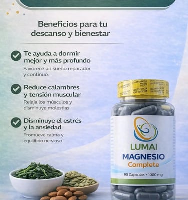 Beneficios del magnesio Complete de LUMAI