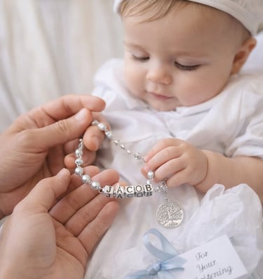 personalised christening rosaries