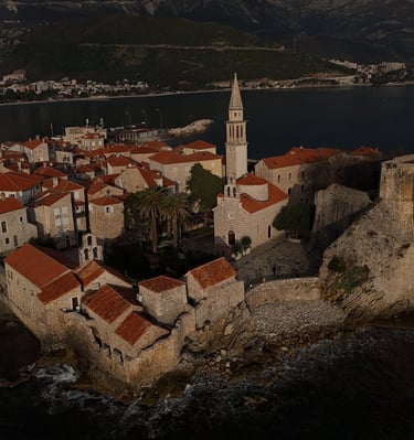 Aaerial photo of old town Budva -Photographer Budva