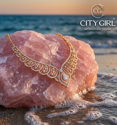 City Girl 18 Carat Gold Plated Necklace Cocktail and Bridal