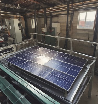 a solar paneled solar paneled in a warehouse