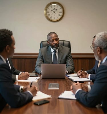 A team meeting where clariledger professionals discuss financial strategies.