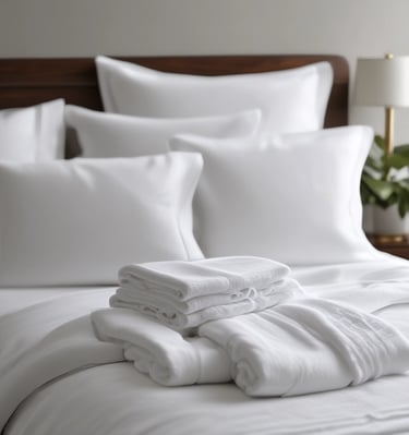 Detailed shot of a guest handbook and welcome amenities.