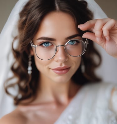 Artistic shot of a hand holding a lens case with soft focus on the elegant branding.