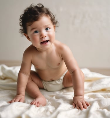 Close-up of a soft banana fiber diaper with gentle sunlight highlighting its texture.