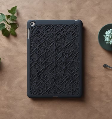 Set of small 3D printed decorative objects arranged neatly