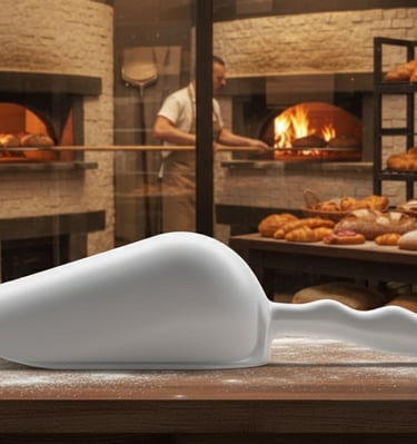 White HACCP scoop for bakeries. Compliant with hygiene standards for dough.