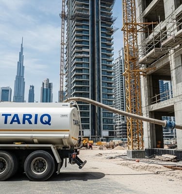 a tanker supply water for construction