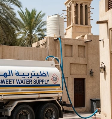 a tanker supply water into home tank