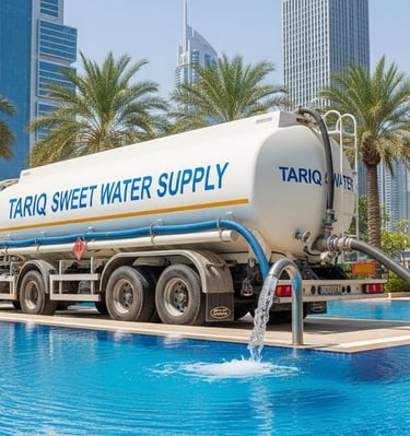 sweet water tanker supply water into pool
