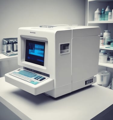 Advanced laboratory equipment with digital displays and sleek design in use.