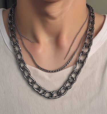 Elegant silver necklace with a minimalist pendant, photographed on a deep black matte surface highlighting its shine.