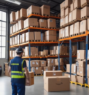A busy morning scene with crew sorting parcels into area-specific bins.