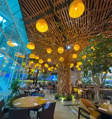 arbol para decoracion de interiores hecho con raíces