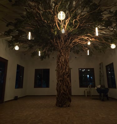 árbol para interiores con luces