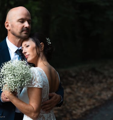 Photo de mariés prises lors lors d'un shooting de mariage
