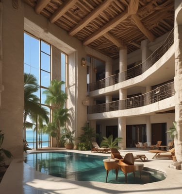 Interior of a modern warehouse after renovation.