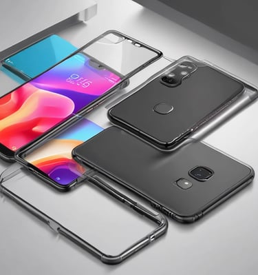 Close-up of hands holding a smartphone displaying an online shopping app.