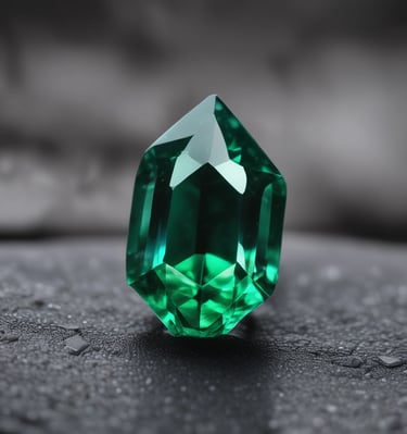 A hand holding a radiant ruby against a neutral background.