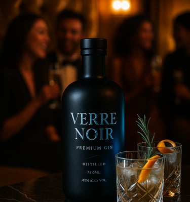 a bottle of verre noir in a bar