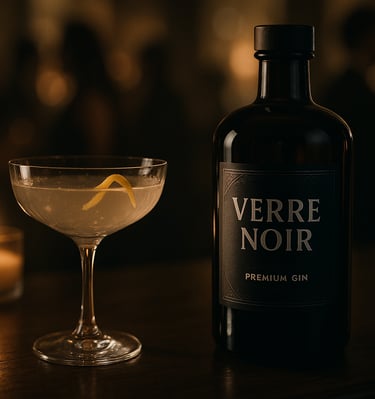 verre noir gin in a glass