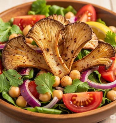 Chana aur Mushroom Salad (Chickpea & Mushroom Salad)