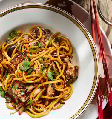 Oyster Mushroom Hakka Noodles