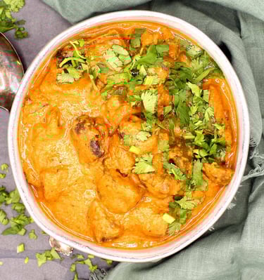 Oyster Mushroom Makhani Sauce Curry (North Indian style)