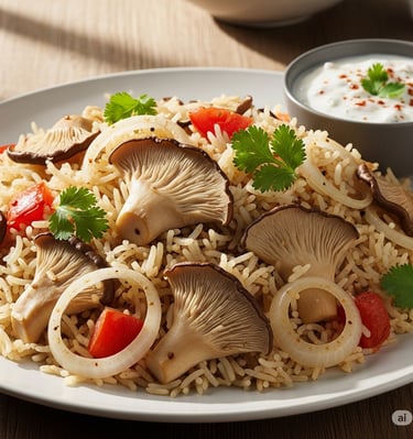 Oyster Mushroom Pulao