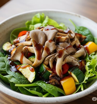 Warm Salad with Oyster Mushroom Sauce