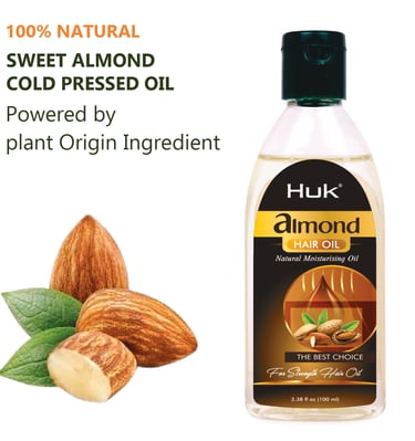 a bottle of almond oil with almond oil