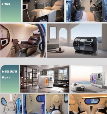 Cámaras hiperbáricas collage deferentes modelos ambientes