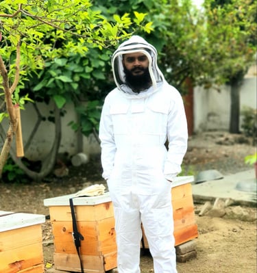Beekeeper with Hives