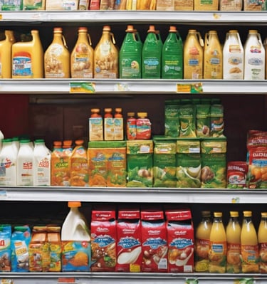 a store with deer heads hanging from the ceiling