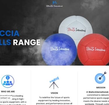 a website page with a picture of boccia ball