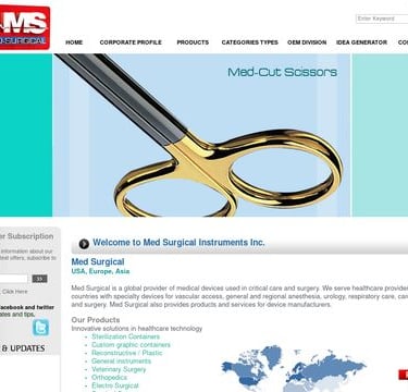 a website page of a Medical Instruments / Surgical Instruments