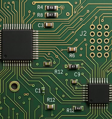 a close up of a computer motherboard with a circuit board