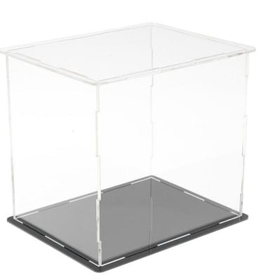 Clear acrylic display box with a grey base.