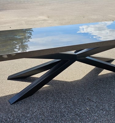 Popielaty Połysk 3 Stół z Monolitu