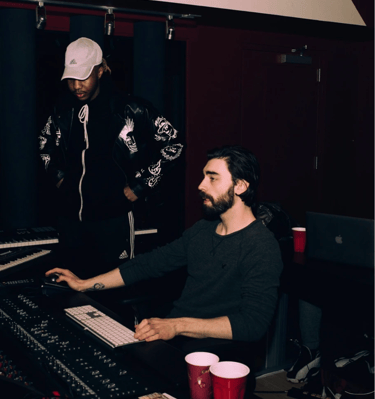 Finishing final touches to a mix with Queezy