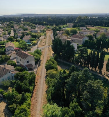 photo aérienne dans une commune