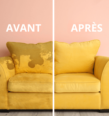 avant apres nettoyage canapé