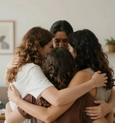 A group deeply engaged in a family constellation workshop circle