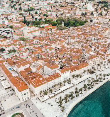 bird perspective of diocletian palace in Split Crotia