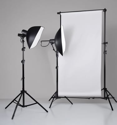 A versatile projector stand set up for a presentation.