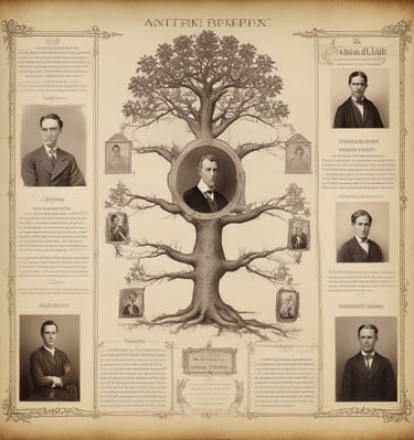 An interactive memory map illustrating family connections.