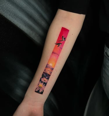  colorful tattoo  minimalistic