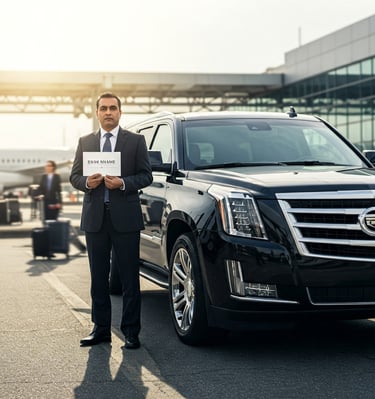 Airport Limo Service chauffeured Black SUV
