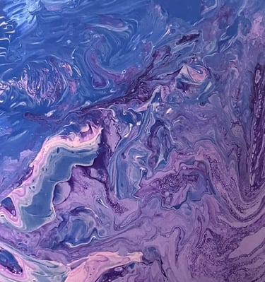 Océano - fluid art lienzo, acrílico y solvente