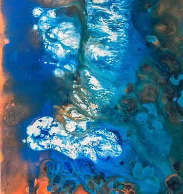 Susurro Azul - Fluid Art - Acrílico con solvente